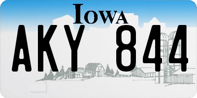IA license plate AKY844
