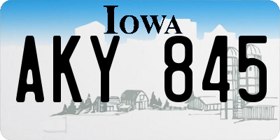IA license plate AKY845