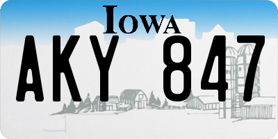 IA license plate AKY847