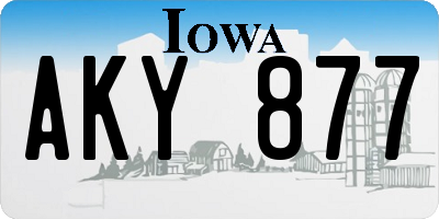 IA license plate AKY877