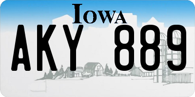 IA license plate AKY889