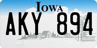 IA license plate AKY894