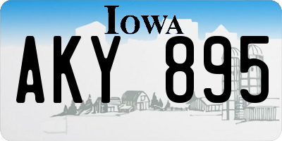 IA license plate AKY895