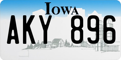 IA license plate AKY896