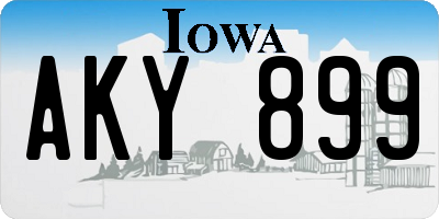 IA license plate AKY899