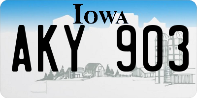 IA license plate AKY903