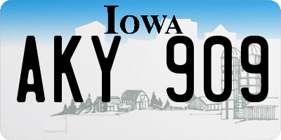IA license plate AKY909