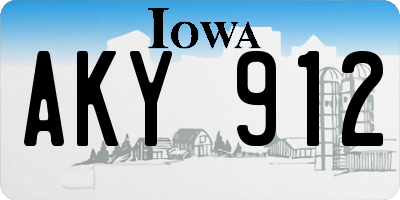 IA license plate AKY912