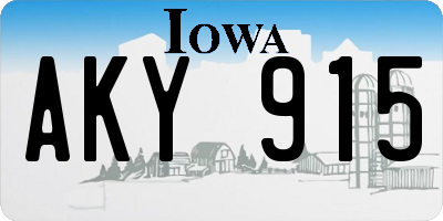 IA license plate AKY915