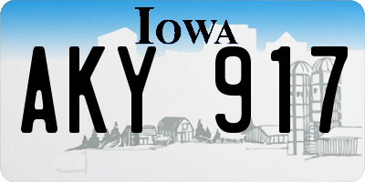 IA license plate AKY917