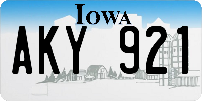 IA license plate AKY921