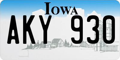 IA license plate AKY930