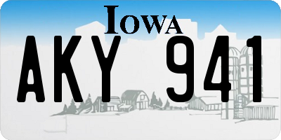 IA license plate AKY941