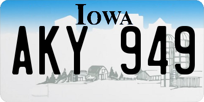 IA license plate AKY949