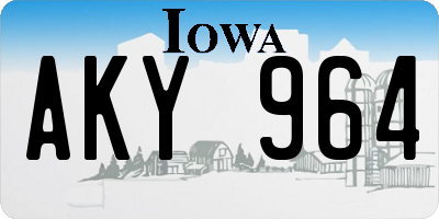 IA license plate AKY964