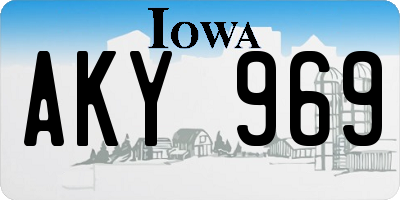 IA license plate AKY969