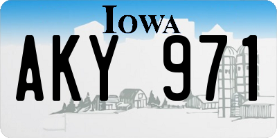 IA license plate AKY971