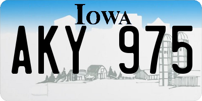 IA license plate AKY975