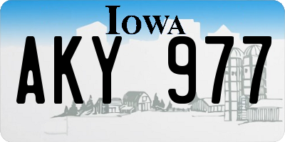 IA license plate AKY977