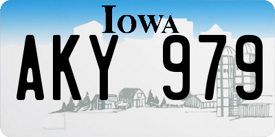 IA license plate AKY979