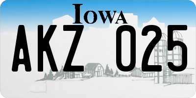 IA license plate AKZ025