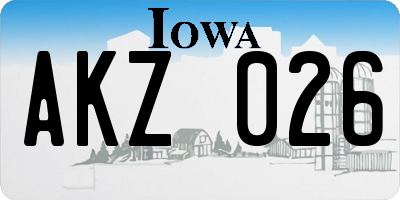 IA license plate AKZ026