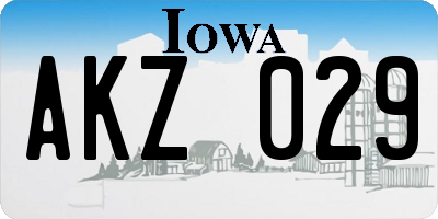 IA license plate AKZ029