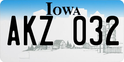 IA license plate AKZ032
