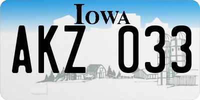 IA license plate AKZ033