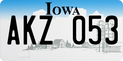 IA license plate AKZ053