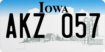 IA license plate AKZ057