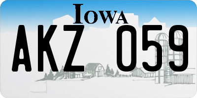 IA license plate AKZ059