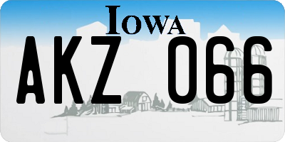IA license plate AKZ066