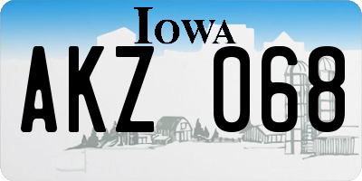 IA license plate AKZ068