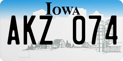 IA license plate AKZ074
