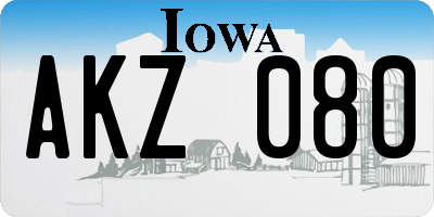 IA license plate AKZ080