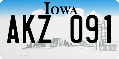 IA license plate AKZ091