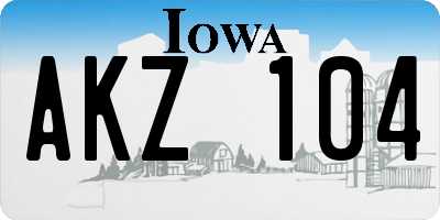 IA license plate AKZ104