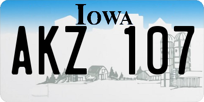 IA license plate AKZ107