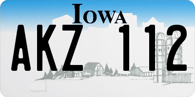IA license plate AKZ112