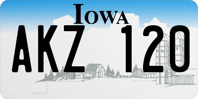 IA license plate AKZ120