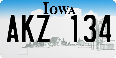 IA license plate AKZ134