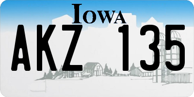 IA license plate AKZ135