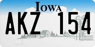 IA license plate AKZ154
