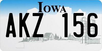 IA license plate AKZ156