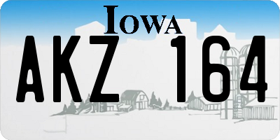 IA license plate AKZ164