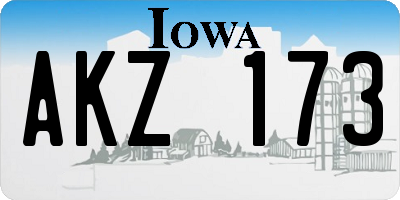 IA license plate AKZ173
