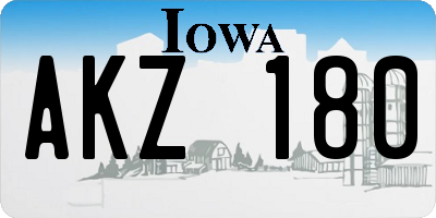 IA license plate AKZ180