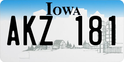 IA license plate AKZ181