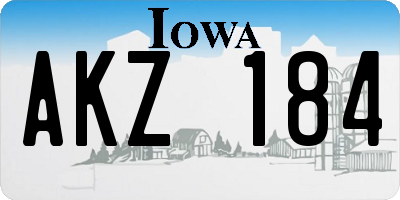 IA license plate AKZ184